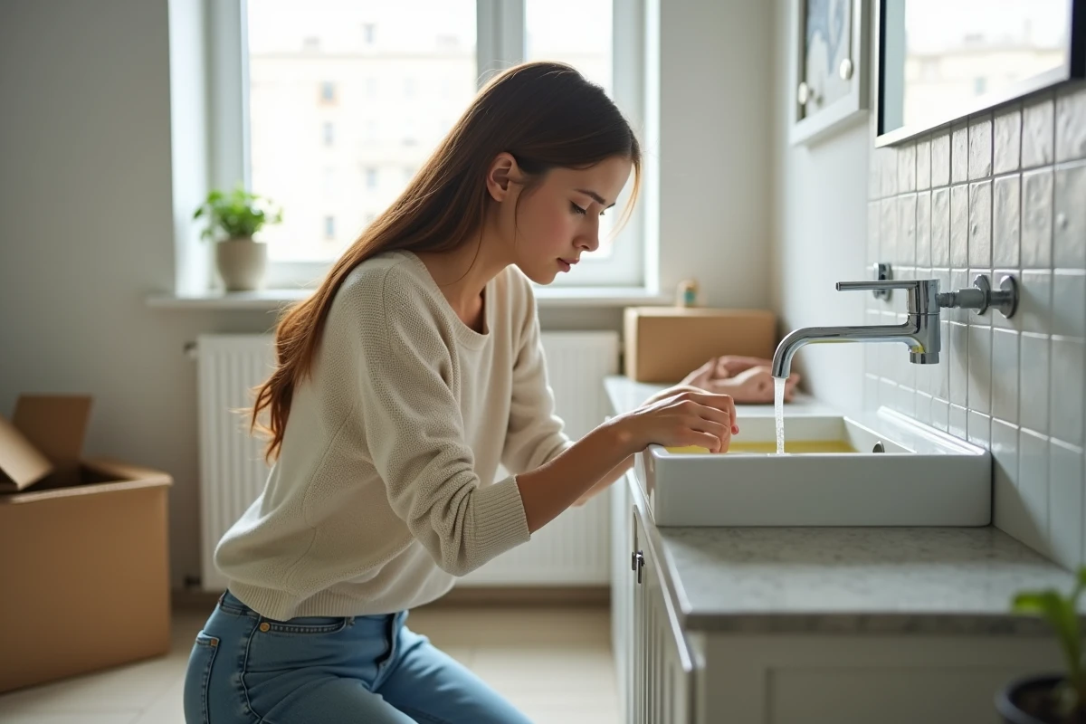 Jeune femme observant l