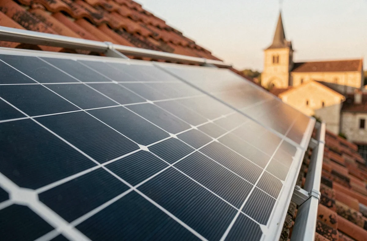 Gros plan sur les cellules monocristallines d'un panneau solaire haute performance pour kit 6000W en autoconsommation