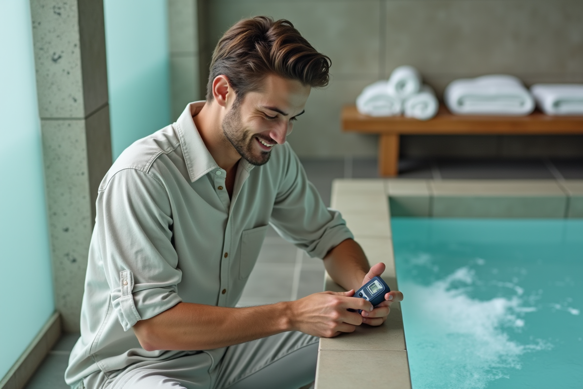 Jeune homme vérifiant l